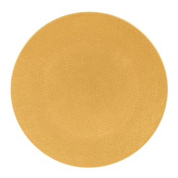 Vésuvio - Lot de 6 assiettes plate   safran 27 cm  jaune en grès H3