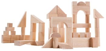 Bloques de construcción de madera de 50 piezas