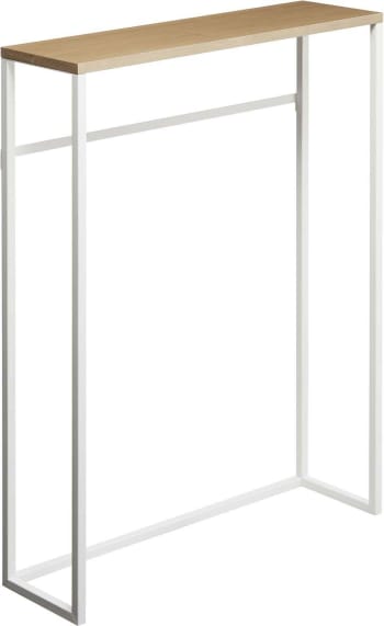 Consolle d'ingresso in metallo bianco e legno - L60 cm