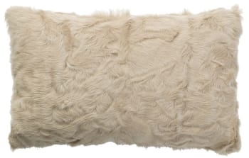 GOAT - Coussin en poils de chèvre frisés blanc 24x40cm