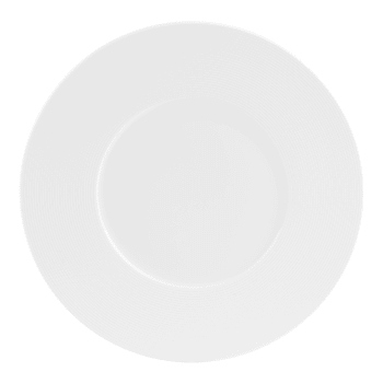 Lot de 6 assiettes à dessert alinoé 23 cm  blanc en porcelaine H1.5