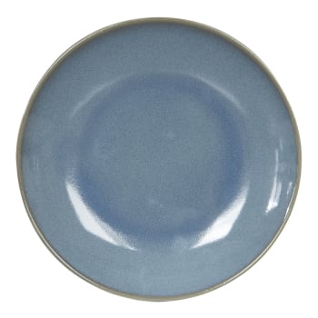 Bleu - Lot de 6 assiettes plate   27.5 cm  bleu en grès H3