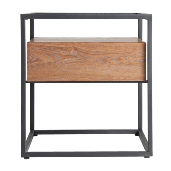 TYLER - Table Basse en Fer Marron 55x55x60 cm