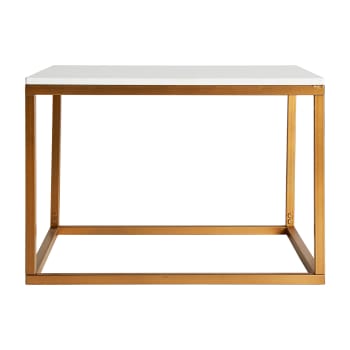 BLEG - Table Basse en Fer Blanc, 60x60x42 cm