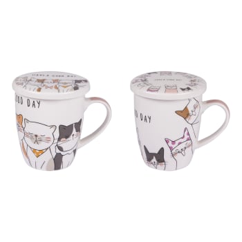 Mug Kiub Ziggy – Chat Rigolo – Porcelaine 320 Ml – Neuf