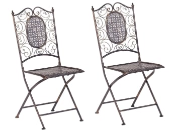 Bormio - Lot de 2 chaises de jardin noires