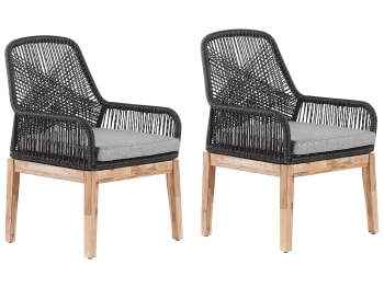 Olbia - Lot de 2 chaises de jardin noires