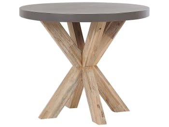 Olbia - Table de salle à manger 4 personnes en fibre-ciment bois clair