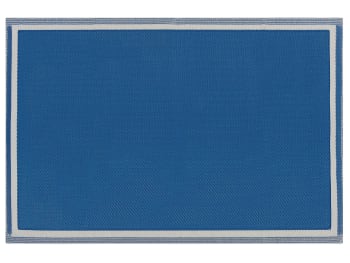 Etawah - Tapis en matériaux synthétiques bleu 180x120cm