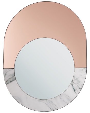 Rety - Specchio ovale 65 x 50 cm effetto marmo