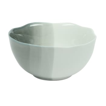 Service apéritif blanc sur plateau tressé D36cm - Porcelaine des Pins