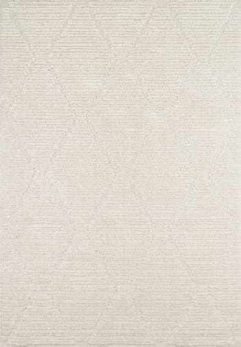 Rugshop Teppich Geometrisch – Rautenmuster, Cremefarben, 60x200 Cm, Waschbar & Rutschfest – Für Wohnzimmer, Schlafzimmer