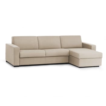 Alisea - Divano letto angolo destro in tessuto beige