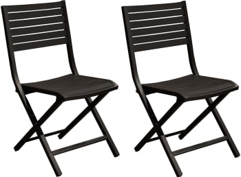 Chaises pliantes en aluminium lucca (lot de 2) graphite