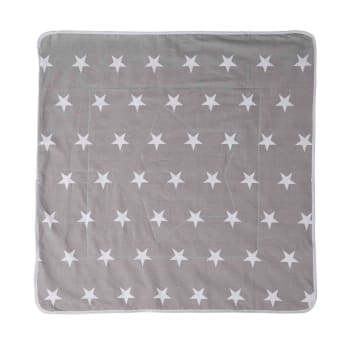 LITTLE STARS - Babydecke aus Baumwolle, 80x80xcm, Grau