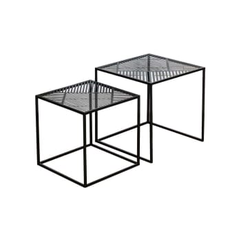 RIGA - Tables gigognes en métal - Lot de 2