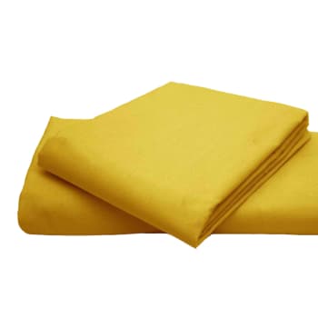 Drap plat coton bio 118x180 jaune or