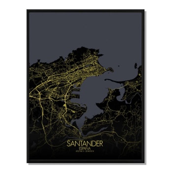 Póster santander mapa de noche 40x50