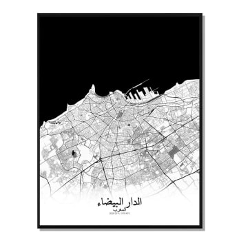 CASABLANCA - Affiche Casablanca Carte N&B 40x50