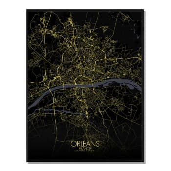 Poster Orleans Nachtkarte 40x50