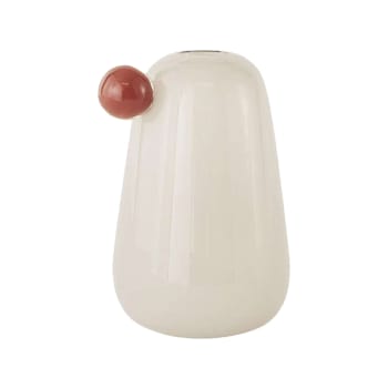 Inka - Vase blanc en verre Ø12,5xH20cm