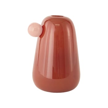 Inka - Vase rouge en verre Ø12,5xH20cm