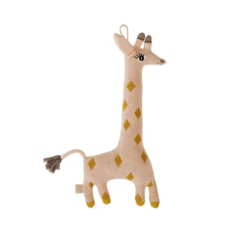 Giraffe - Peluche girafe rose en coton et polyester H15x32x5cm