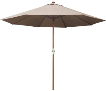 Parasol en bois 350 cm avec manivelle june taupe