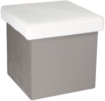 Lot de 6 cubes de rangement pliables gris en tissu non tissés - 30x30x30 cm  Couleur gris Calicosy