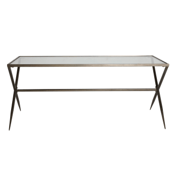 ALLES - Table Salon en Fer Noir, 185x80x78 cm