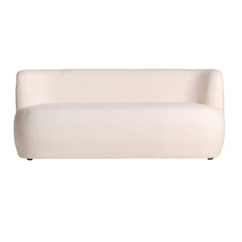 WINSUM BOUCLÉ - Sofa en Coton Bouclé Blanc 195x81x73 cm