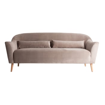CORSE - Sofa en Polyester Beige, 192x85x80 cm