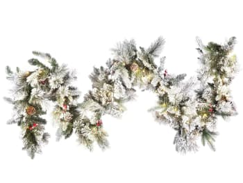Whitehorn - Festone natalizio innevato LED 270 cm