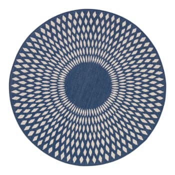 ILLUSION - Tappeto rotondo decorativo scandinavo blu 240x240