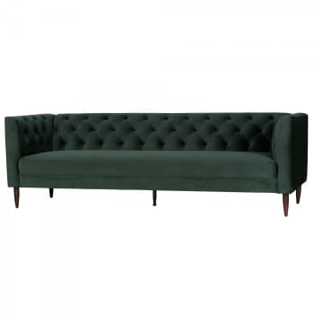 Julien - 3-Sitzer-Sofa aus Samtstoff, dunkelgrün