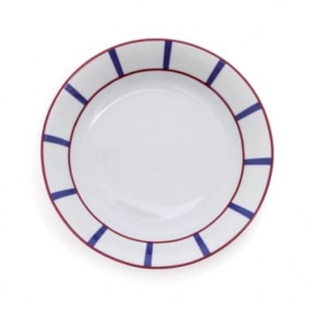 Assiette creuse en porcelaine avec liseré doré 21 cm Blanc