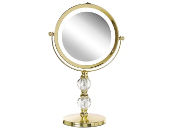 Claira - Miroir de table en métal doré 34x18