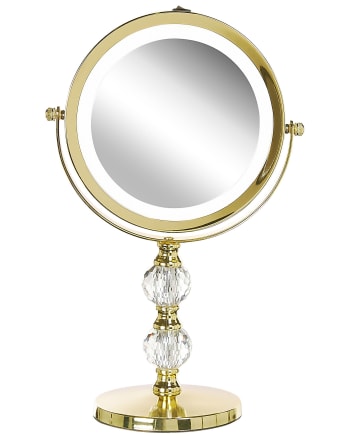 Claira - Miroir de table en métal doré 34x18