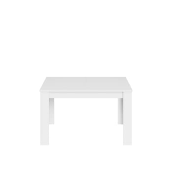 Midland - Table extensible effet bois 140/190x90 cm blanc brillant
