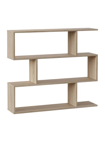 Libreria a 6 cubi, scaffale aperto a 3 livelli, 5 gambe in metallo, organizer cubico, ripiani regolabili, ufficio, camera da letto, bianco (naturale) | Leroy Merlin