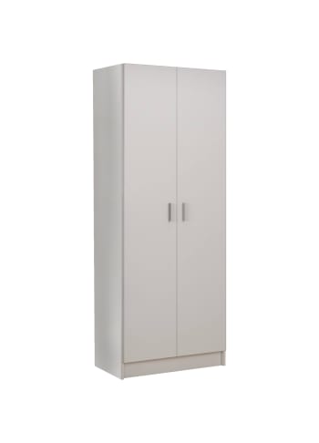 Charleston - Armadio multiuso 2 ante effetto legno bianco 73x37h180 cm