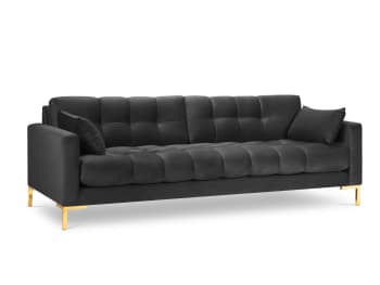Mamaia - 4-Sitzer Sofa aus Samt, dunkelgrau