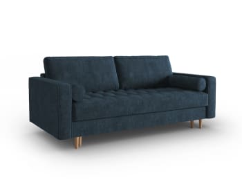 Gobi - Sofá cama baúl 3 plazas tela azul oscuro