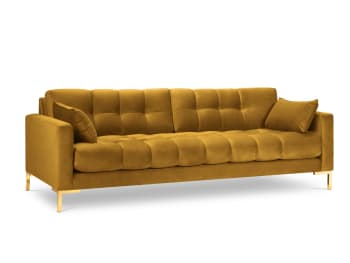Mamaia - 4-Sitzer Sofa aus Samt, gelb