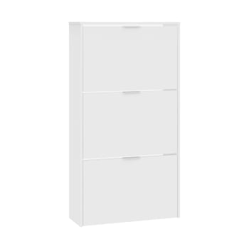 Meuble à Chaussures Caruso 3 Kare Design - Rangement Rabattable Blanc Acier 103x50x14cm Pour Entrée