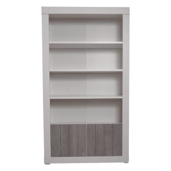 Camas - Libreria alta effetto legno bianco cemento