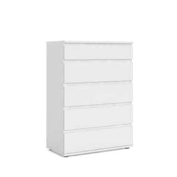 Apolline - Commode effet bois blanc 76x40 cm