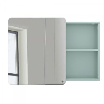 Atole - Miroir placard salle de bain 58x80cm en bois vert