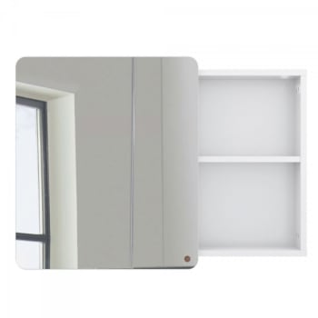 Atole - Miroir placard salle de bain 58x80cm en bois blanc
