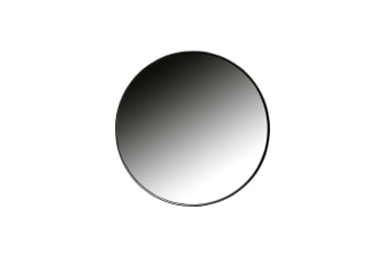 Doutzen - Pequeño espejo redondo de metal negro